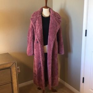 Topshop Pink Teddy Coat